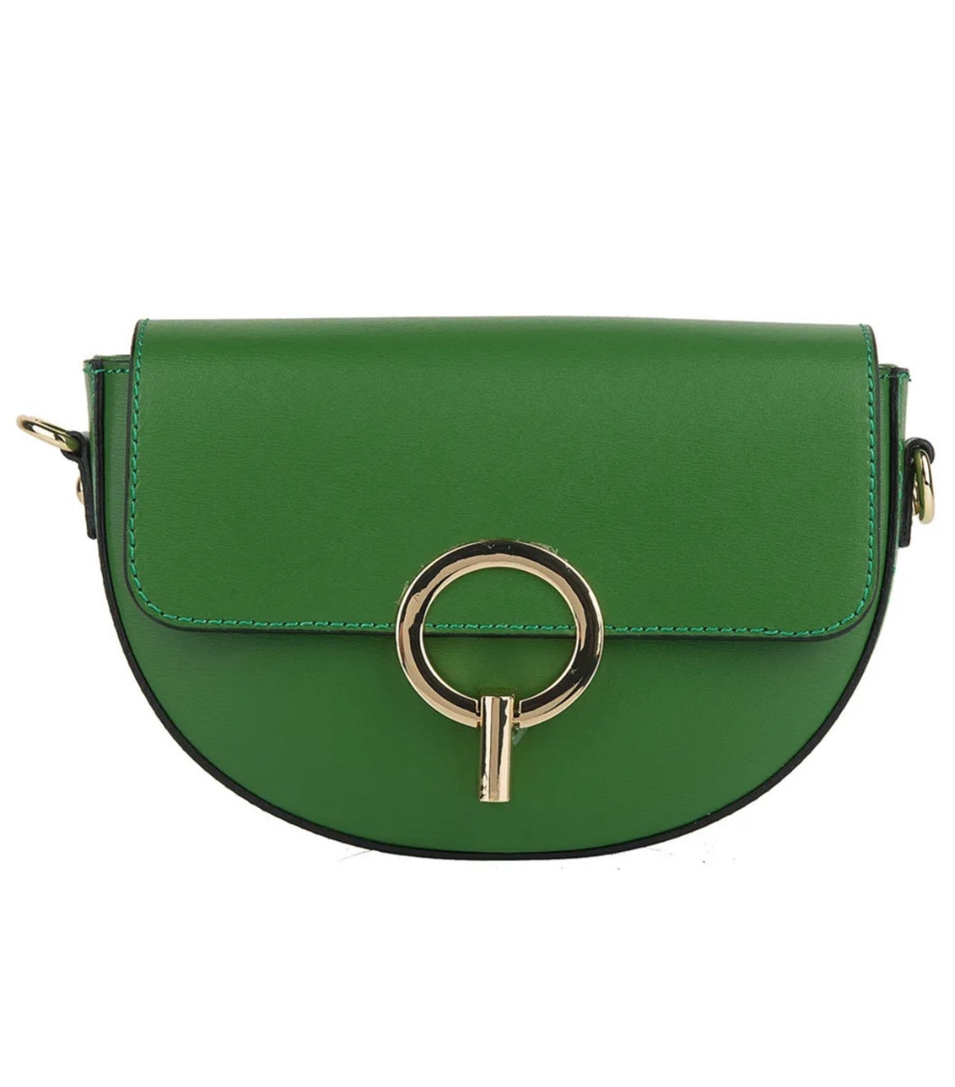 Lulu Green Leather Crossbody Bag
