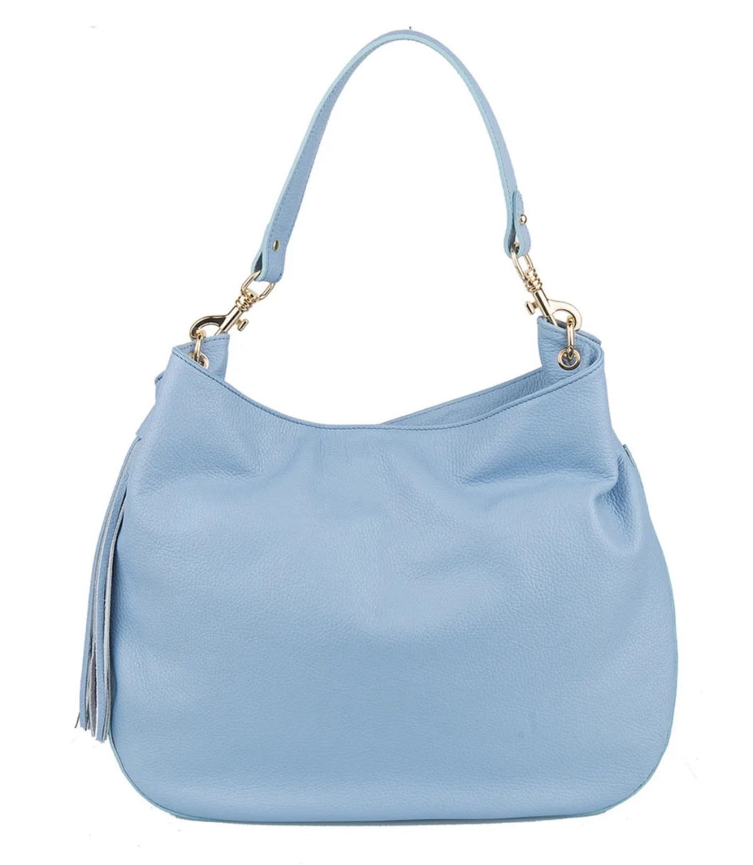 Stella Light Blue Leather Crossbody Bag