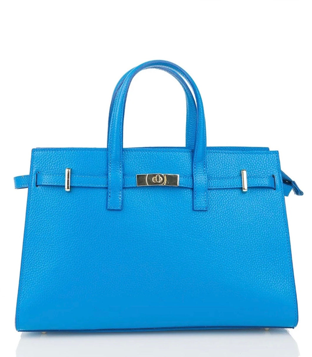 Lexi Turquoise Leather Hand Bag
