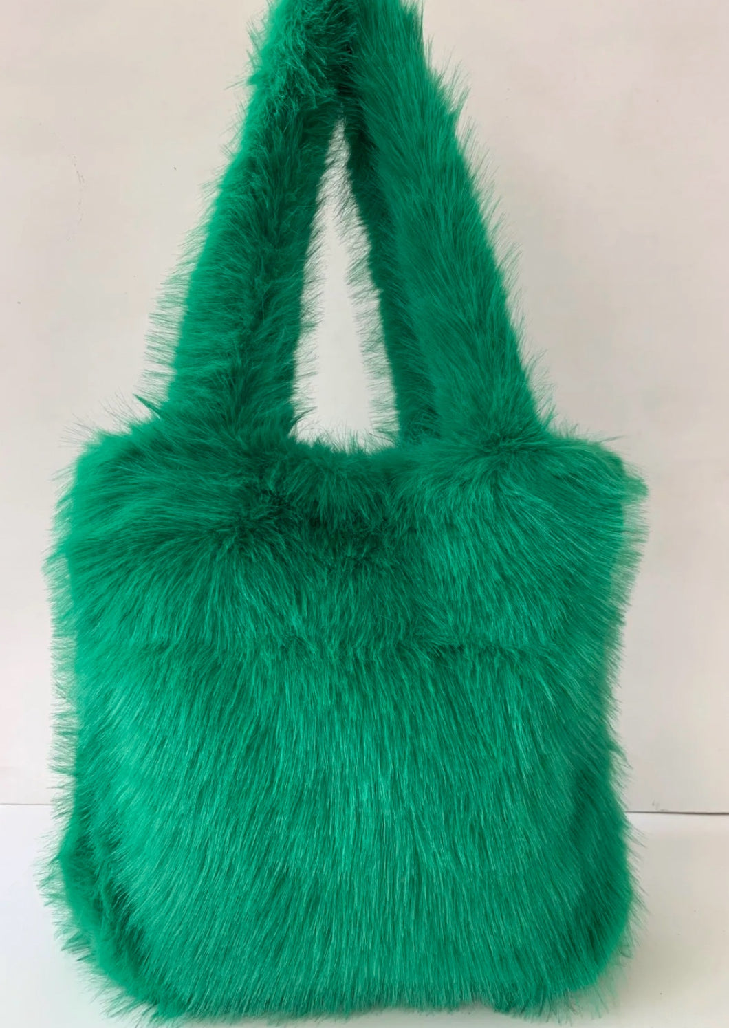 Luna Green Faux Fur Handbag