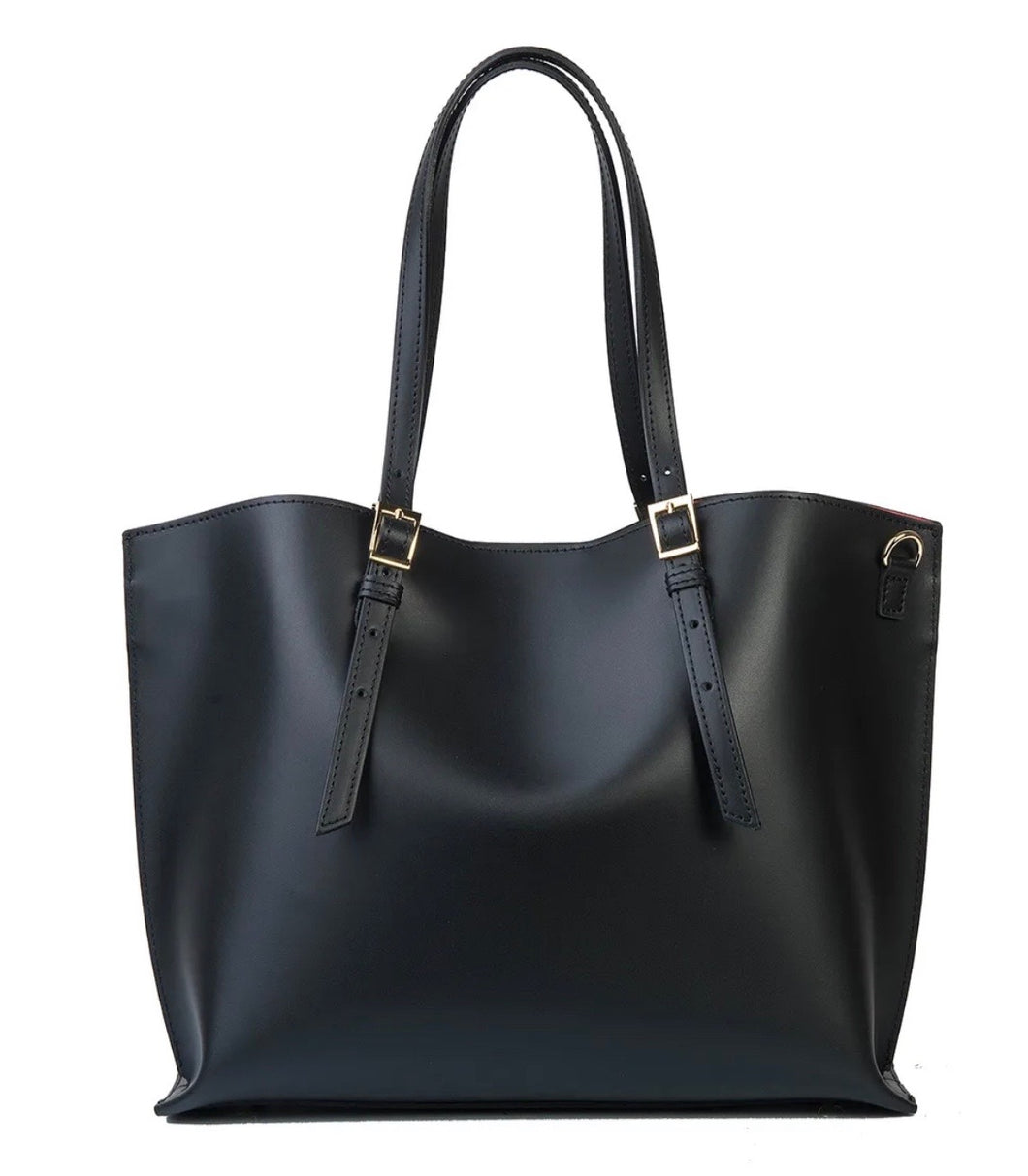 Bibi Black Leather Hand Bag