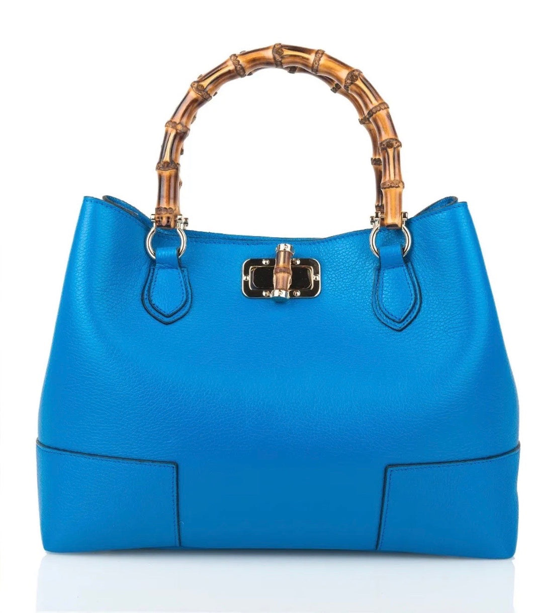 Lolo Bluette Leather Bamboo Handbag