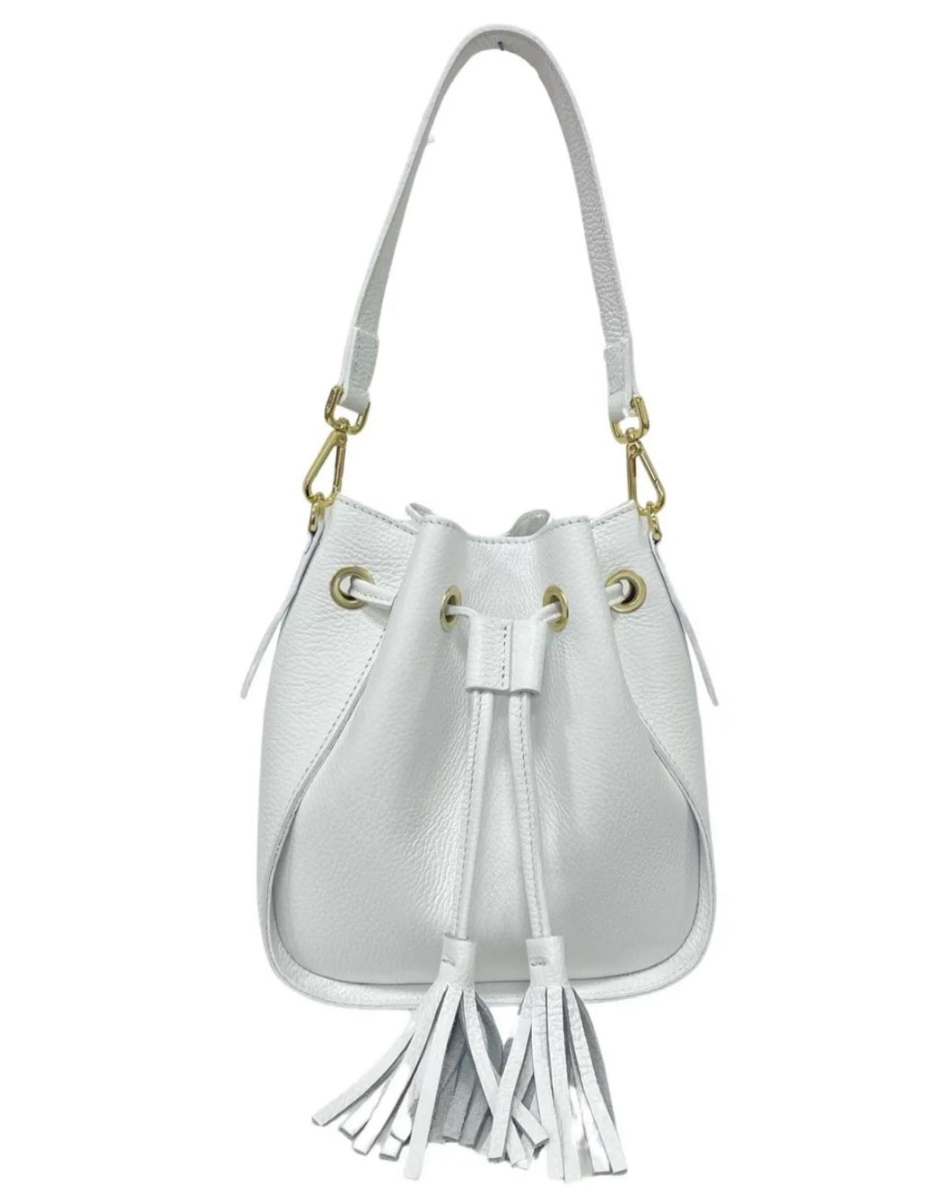 Lily White Leather Hand Bag