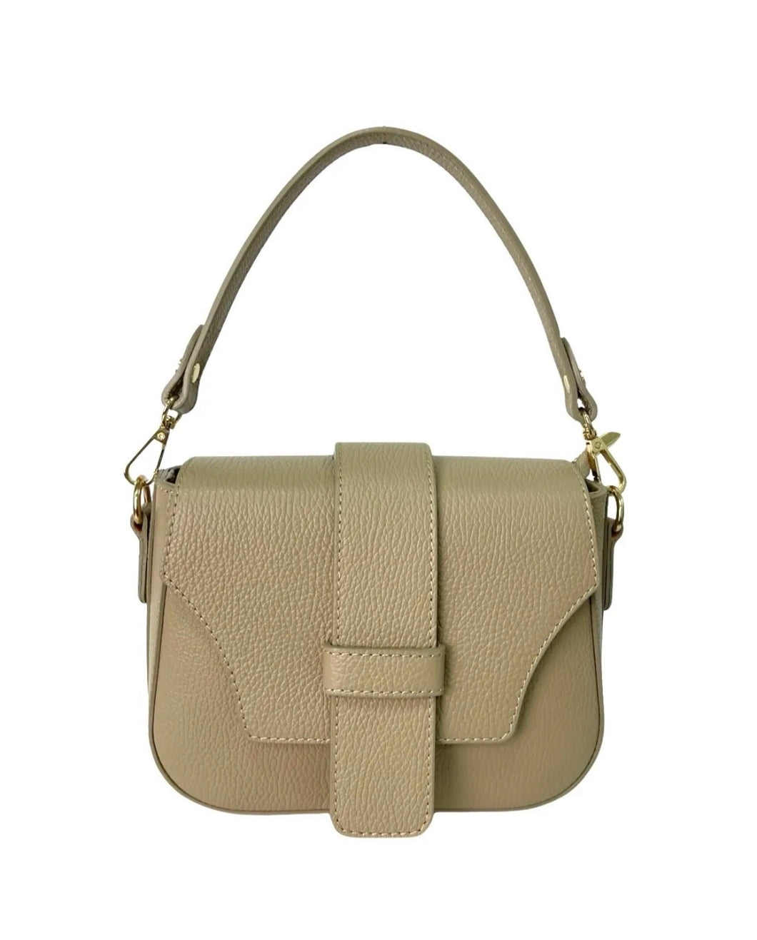 Mimmi Taupe Leather Crossbody Hand Bag