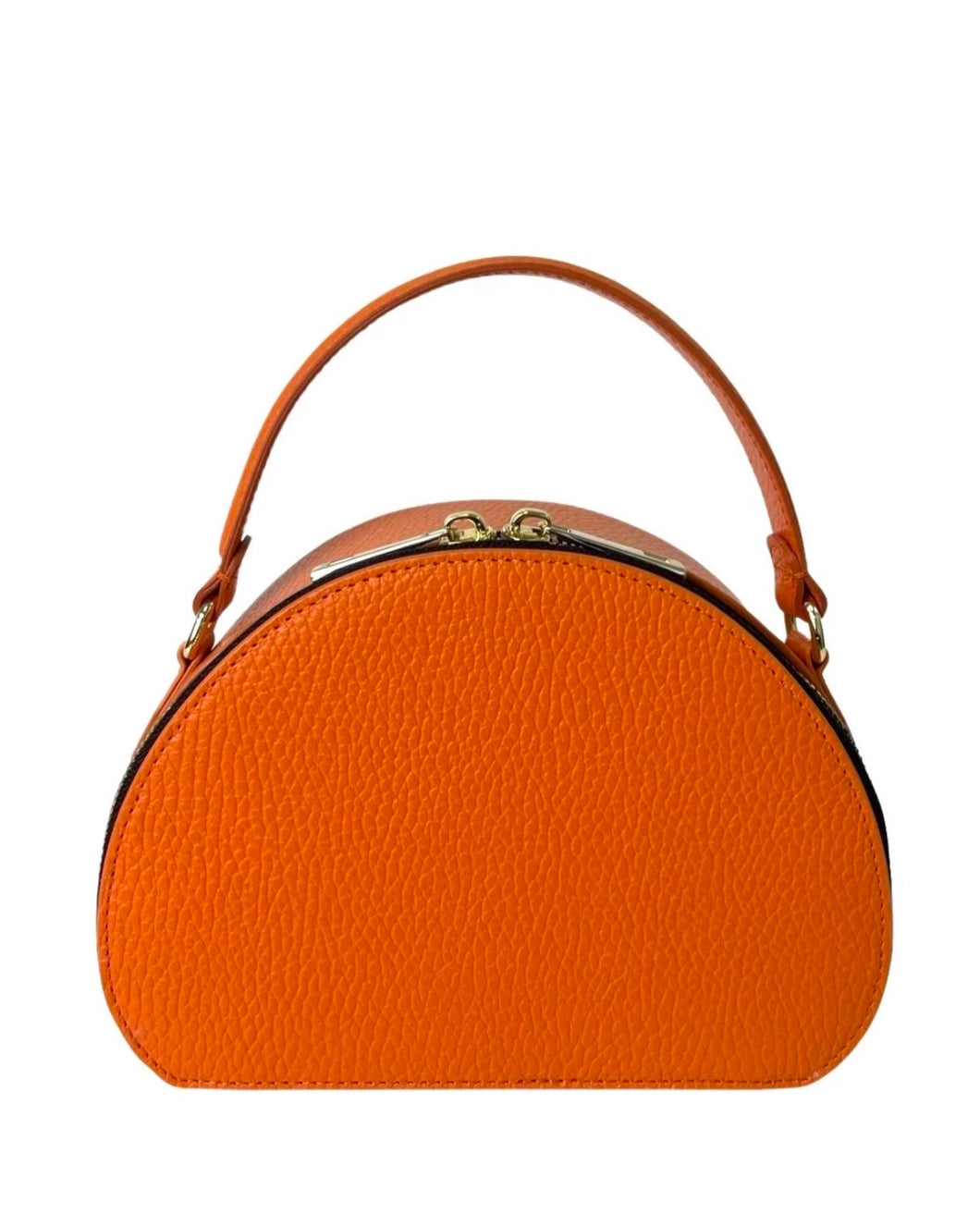 Mindy Orange Leather Crossbody  Hand Bag