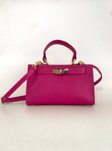 Load image into Gallery viewer, Lolita Fuchsia Leather Crossbody Handbag
