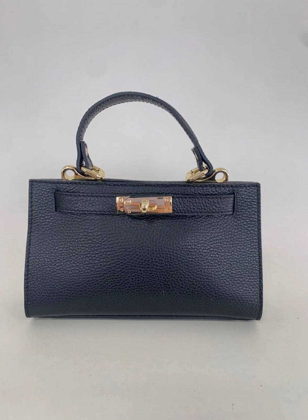 Lolita Black Leather Crossbody Handbag