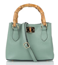 Load image into Gallery viewer, Mini Lolo Mint Green Bamboo Leather Crossbody Hand Bag
