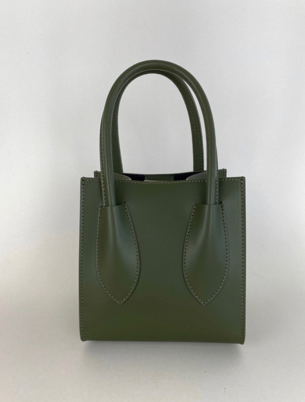 Celina Army Green Leather Hand Bag