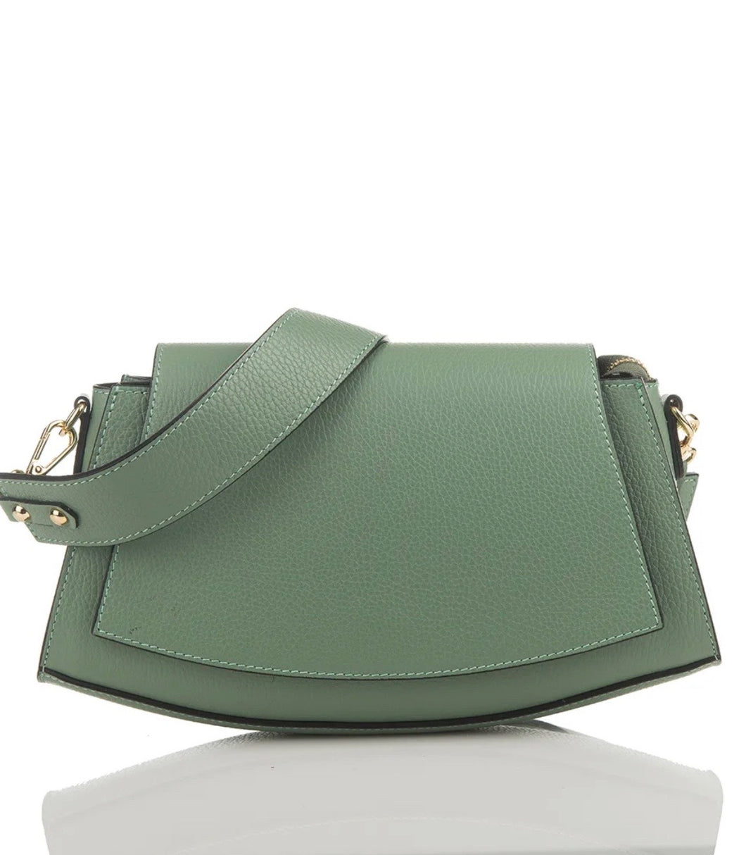 Kaia Mint Green Leather Crossbody Bag