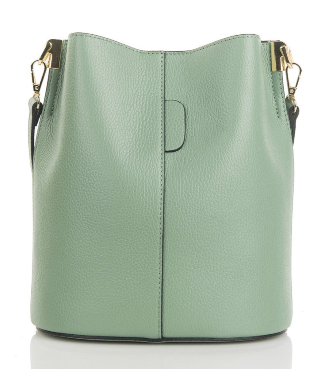 Katie Mint Green Leather Hand Bag